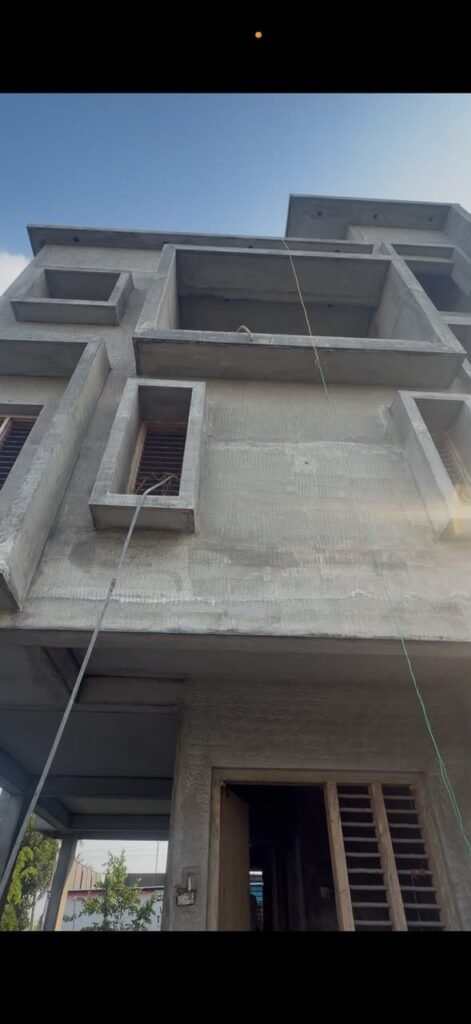 Exterior plastering around window frames